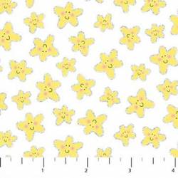 Mermaid Wishes by Northcott - Blumensterne mit Glitzer auf Weiss