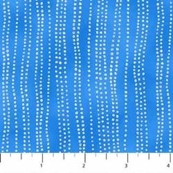 Mermaid Wishes by Northcott - silberne Punkte Glitzerstreifen auf Blau