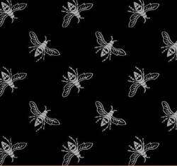 Precious Metal - Bienen Silber auf schwarz  - Windham Fabrics 