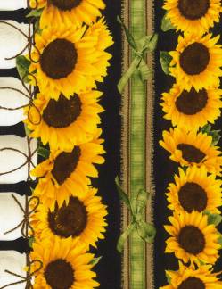 Sunflower Stripe - Timeless Treasures Endlosbordüre