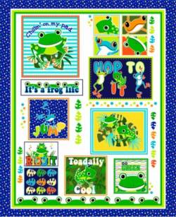 Toadally Frogs - XL Paneel mit 90 x 110 cm - Benartex