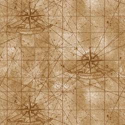 Unknown Voyage - Landkarte und Kompass by Blank Quilting     