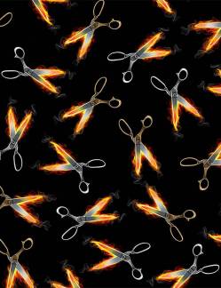 Flaming Scissors - Flammenscheren - Timeless Treasures