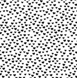 Gail Hearts - - Timeless Treasures - Miniherzen Schwarz auf WEISS