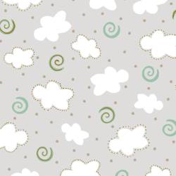Cute and Cuddly - Wolken Himmelblaugrau- QT Fabrics  