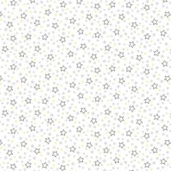 Sweet Dreams - Sterne Grau auf hellstem Grauweiss - Studio E Fabrics 