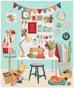 SEWING ROOM - Makower Paneel 50 x 60 cm 