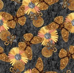 Alternative Age - Butterflies and Flowers - Steampunk Blank Quilting  Schmetterlinge und Blumen 