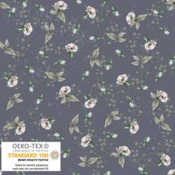 CLARA ROSE - Minirosen auf Grau - Stof Denmark  