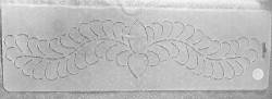 Quiltschablone - 40 x 12 cm Federmuster mit Herz 