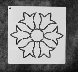 Quiltschablone Heraldic Flower 12 cm  