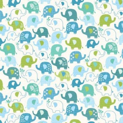 MINIBALLEN 0,45m In the Jungle - Elefanten auf Naturweiss - Makower UK   