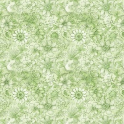.Enchanted - Blüten Grün QT Fabrics  