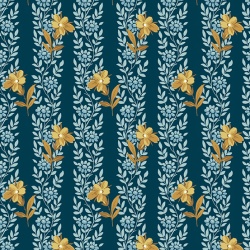 BEACH HOUSE - Blue Poppy Midnight Andover Fabrics Edyta Sitar 