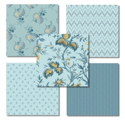 .Fat Quarter Paket - 5 FQ Serie BEACH HOUSE - Variante D