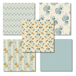 .Fat Quarter Paket - 5 FQ Serie BEACH HOUSE - Variante F