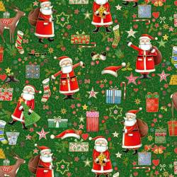 xJolly St. Nick - Makower - Weihnachtsmänner auf grün