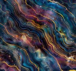 .Fat Quarter Midnight Flora - Hoffman Fabrics - CELESTIAL BLUE - kein Golddruck 