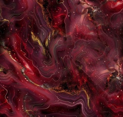 .Midnight Flora - Hoffman Fabrics - CELESTIAL RED - kein Golddruck  