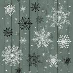 Christmas Memories - Schneekristalle auf Mattgrün - Studio E Fabrics   