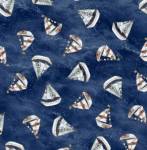 Set Sail - Segelschiffe klein auf Dunkelblau QT Fabric 