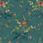 A Return to Elegance  - Bouquets TEAL Blaugrün Marcus Fabrics   