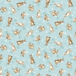 Bundle up - kleine Hasen auf Hellblau - Henry Glass 