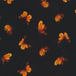 Fat Quarter  WILD POPPY - Schmetterlinge auf Schwarz von Timeless Treasures    