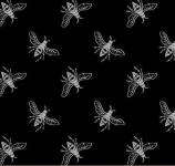 MINIBOX EXKLUSIV - FAT QUARTER - Precious Metal - Bienen Silber auf schwarz  - Windham Fabrics  