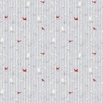 - Winter White - Birken mit Vögeln - Studio E Fabrics 